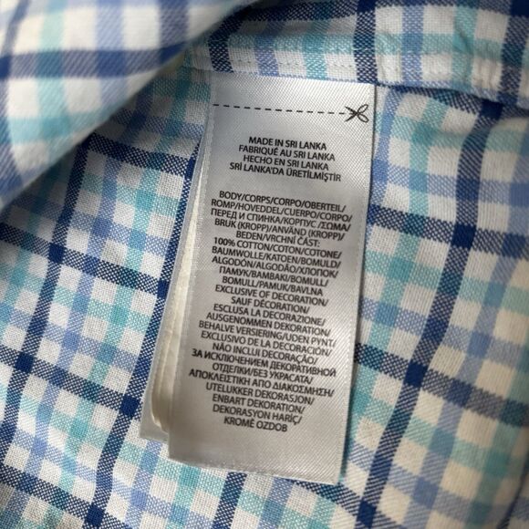 Ralph Lauren Men's Classic Fit Blue Plaid Button Down.  100% cotton SIze Large - Picture 5 of 6